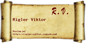 Rigler Viktor névjegykártya